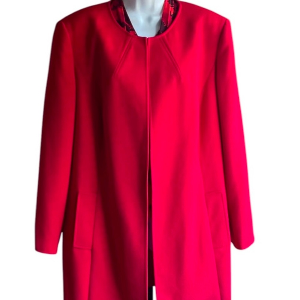 Tahari Topper Coat Women’s Red 16W